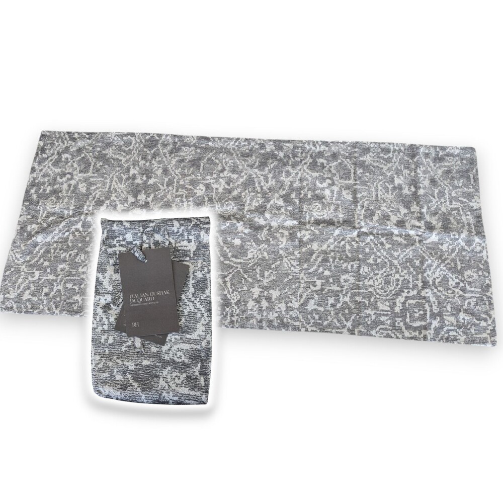 Restoration Hardware Italian Oushak Jacquard Grande Queen Lumbar Sham Gray 15x38